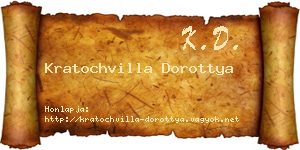 Kratochvilla Dorottya névjegykártya